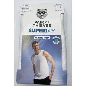 Pair Of Thieves Mens Classic Tank Undershirt White 3 Pack Size Large